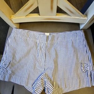 Cute pair of grey and white striped shorts. From Crewcuts, girls size 14